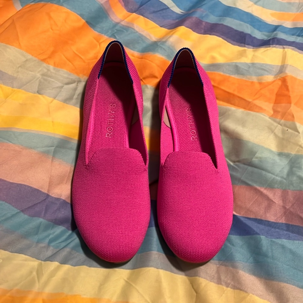 ROTHY’S Dragon Fruit Pink Almond Loafers, Women’s Size 8.5